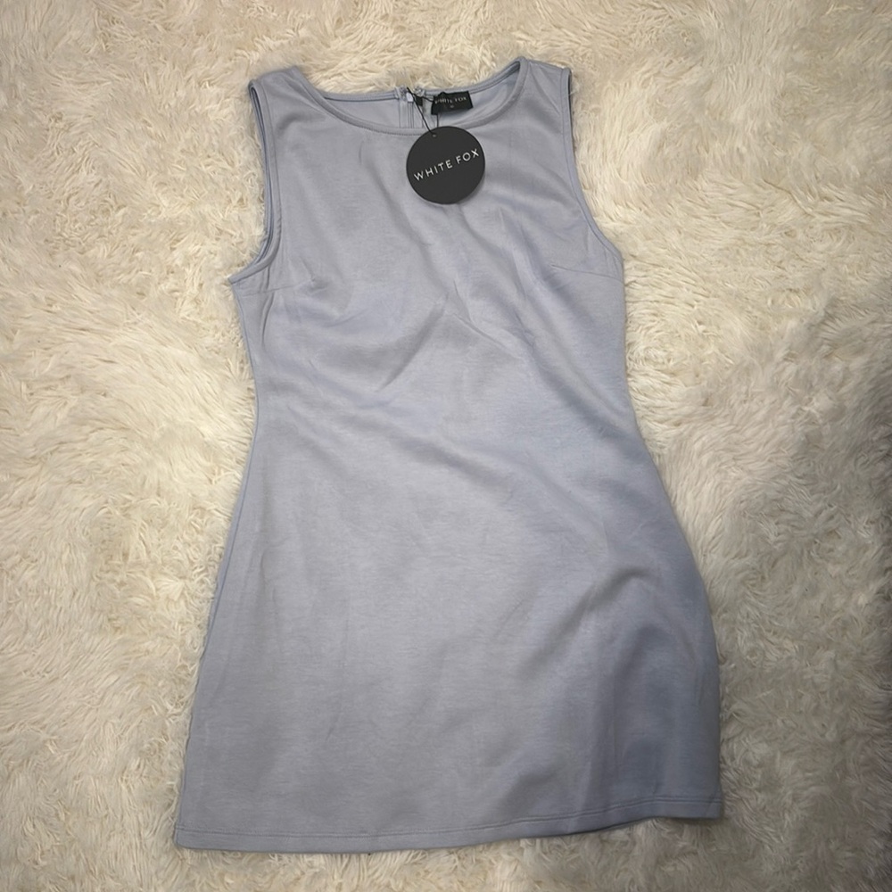 White fox periwinkle mini dress